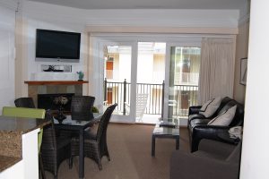 Living  and Dining Area with Fireplace